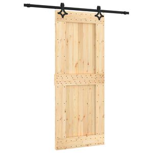 vidaXL Porte coulissante 85 x 210 cm Bois de pin massif (non trait&eacute;)