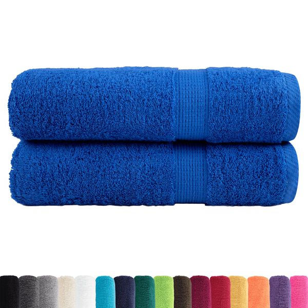 vidaXL Serviettes de bain de qualit&eacute; sup&eacute;rieure SOLUND 2 pcs bleu