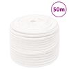 vidaXL Corde de bateau Blanc complet 12 mm 50 m Polypropyl&egrave;ne