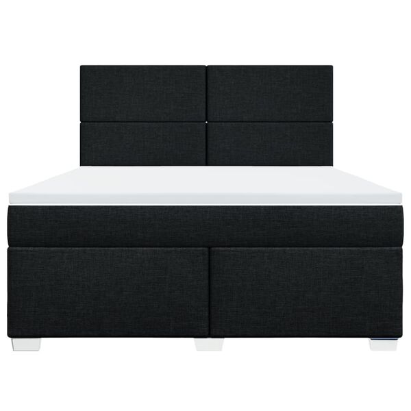 vidaXL Sommier &agrave; lattes de lit avec matelas Noir 180x200 cm Tissu