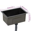 vidaXL &Eacute;vier de cuisine fait &agrave; la main Noir Acier inoxydable