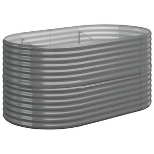 vidaXL Lit sur&eacute;lev&eacute; de jardin Acier galvanis&eacute; 152x80x68 cm gris