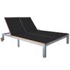 vidaXL Chaise longue 2 places avec coussin Acacia solide et acier