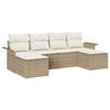 vidaXL Ensemble de canap&eacute; de jardin 6 pc Beige polyrotin