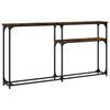 vidaXL Table console ch&ecirc;ne fum&eacute; 145x22,5x75 cm bois d'ing&eacute;nierie