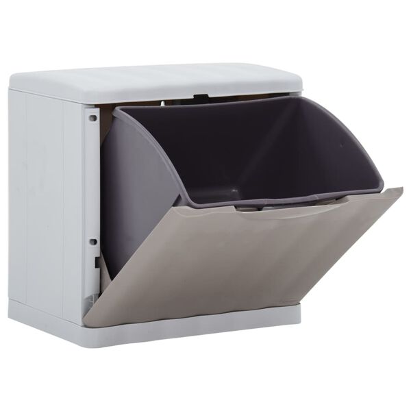 vidaXL Poubelle de s&eacute;paration des d&eacute;chets Taupe 20 L 40x30x40 cm