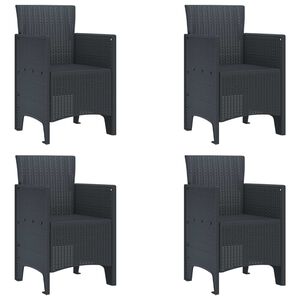 vidaXL Chaise de jardin 4 pcs Anthracite 53 x 49 x 85 cm Polypropyl&egrave;ne