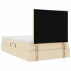 vidaXL Lit avec rangement et LED avec LED Cr&egrave;me 120 x 200 cm Polyester