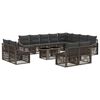 vidaXL Ensemble de canap&eacute; de jardin 13 pc Gris et Gris fonc&eacute; polyrotin