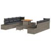 vidaXL Ensemble de canap&eacute; de jardin 11 pc Gris polyrotin