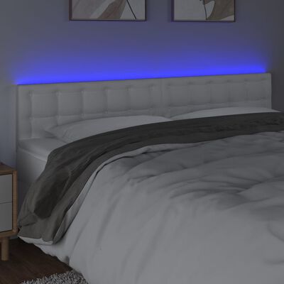 vidaXL Tête de lit à LED Blanc 160x5x78/88 cm Similicuir