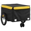 vidaXL Remorque de vélo noir et jaune 45 kg fer