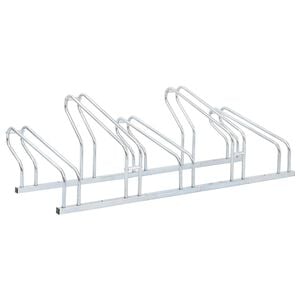 vidaXL Support de v&eacute;lo au sol autoportant pour 5 v&eacute;los acier galvanis&eacute;