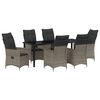 vidaXL Ensemble de salle &agrave; manger pour jardin 7 pcs Gris polyrotin