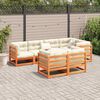 vidaXL Salon de jardin 7 pcs cire marron bois de pin massif