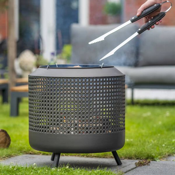 RedFire Foyer avec grille de barbecue Midland Noir