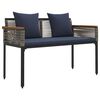 vidaXL Ensemble de meubles d'ext&eacute;rieur 4 pcs Gris et bleu marine