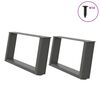 vidaXL Pieds de table basse en U 2 pi&egrave;ces Anthracite 70 x (30-31) cm Acier