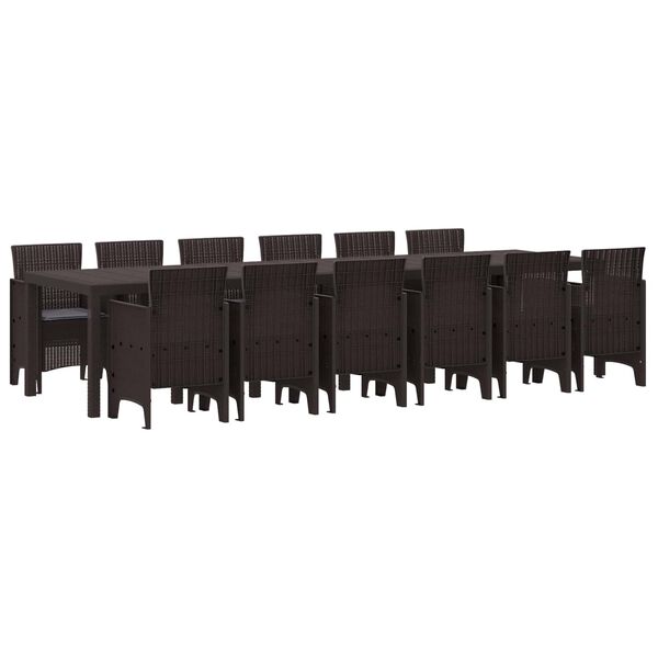vidaXL Ensemble de salle &agrave; manger pour jardin 13 pcs Marron