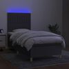 vidaXL Sommier &agrave; lattes de lit et matelas et LED Gris fonc&eacute; 100x200 cm