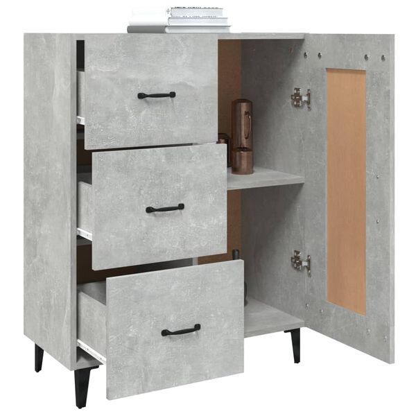 vidaXL Buffet Gris b&eacute;ton 69,5x34x90 cm Bois d'ing&eacute;nierie