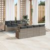vidaXL Ensemble de canap&eacute; de jardin avec stockage 9 pcs Gris polyrotin