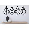 Homemania D&eacute;coration murale 4 pi&egrave;ces &Eacute;l&eacute;ments 32x50 cm M&eacute;tal Noir