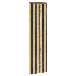 vidaXL Rideau anti-insectes en chenille Marron fonc&eacute; et beige