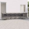 vidaXL Salon de jardin 7 pcs avec coussins Gris R&eacute;sine tress&eacute;e