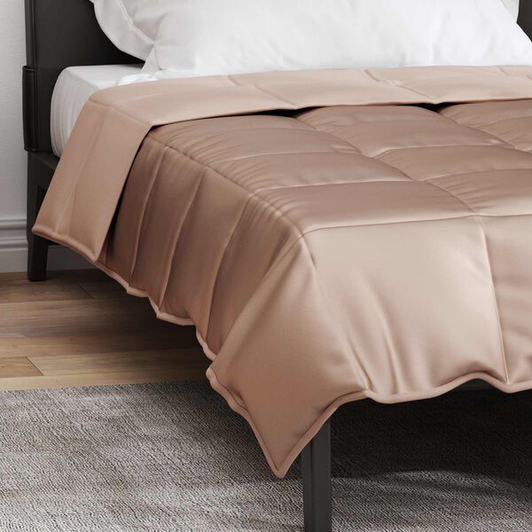 vidaXL Duvet d'&eacute;t&eacute; simple Dor&eacute; 220 x 140 cm Satin et Microfibre