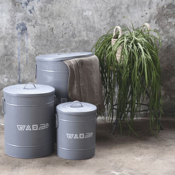 LABEL51 Panier &agrave; linge 32x32x43 cm M Noir antique