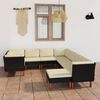 vidaXL Salon de jardin 9 pcs avec coussins R&eacute;sine tress&eacute;e Noir