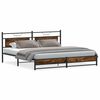 vidaXL Cadre de lit en m&eacute;tal sans matelas ch&ecirc;ne fum&eacute; 193x201 cm