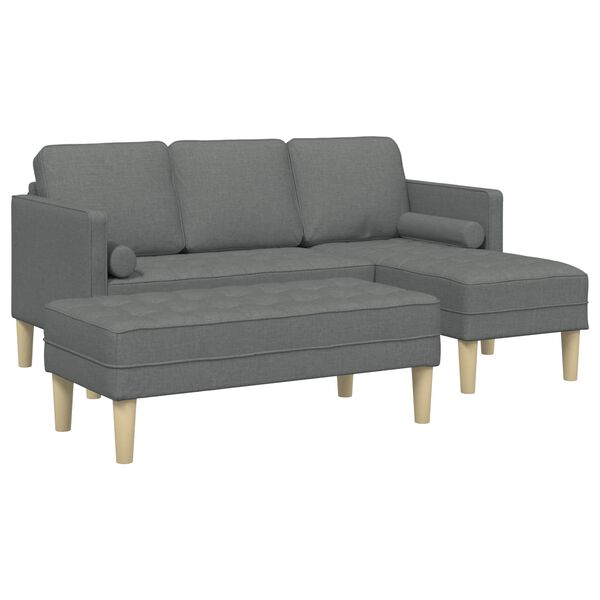 vidaXL Ensemble de Canap&eacute;s avec coussin 2 pcs Gris fonc&eacute; Polyester