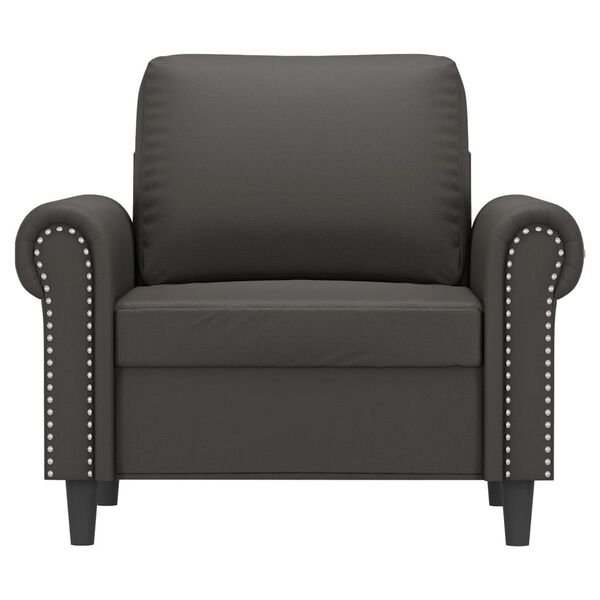 vidaXL Fauteuil Gris 60 cm Similicuir
