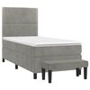 vidaXL Sommier &agrave; lattes de lit et matelas Gris clair 90x200 cm Velours