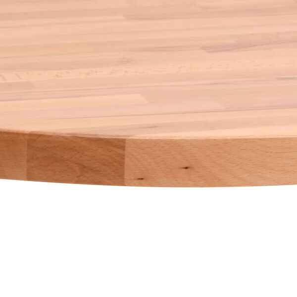 vidaXL Dessus de table &Oslash;80x2,5 cm rond bois massif de h&ecirc;tre
