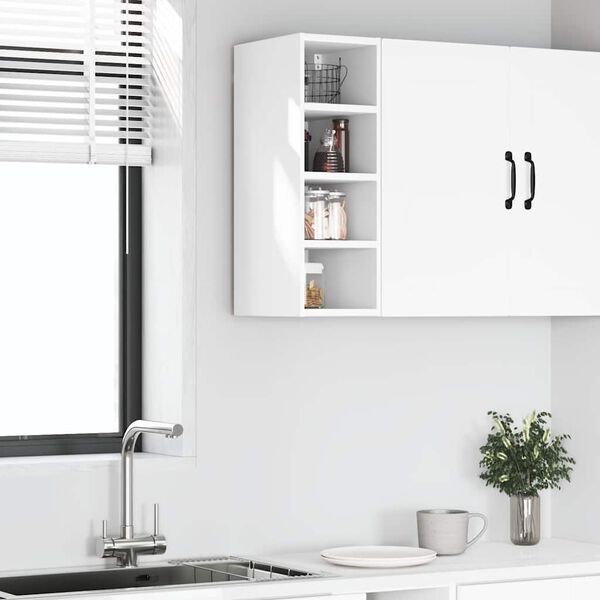 vidaXL Armoire suspendue "Riga" Blanc 20 x 29,5 x 60 cm Bois d'ing&eacute;nierie