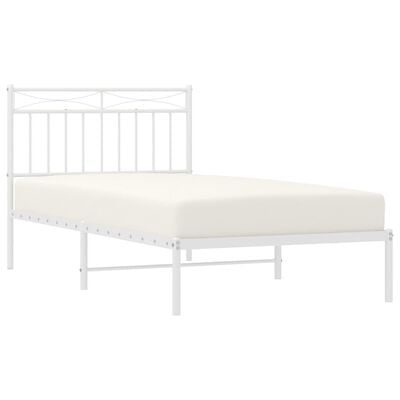 vidaXL Cadre de lit métal sans matelas et tête de lit blanc 100x190 cm