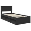 vidaXL Cadre de lit avec t&ecirc;te de lit Noir 90 x 190 cm Pin massif