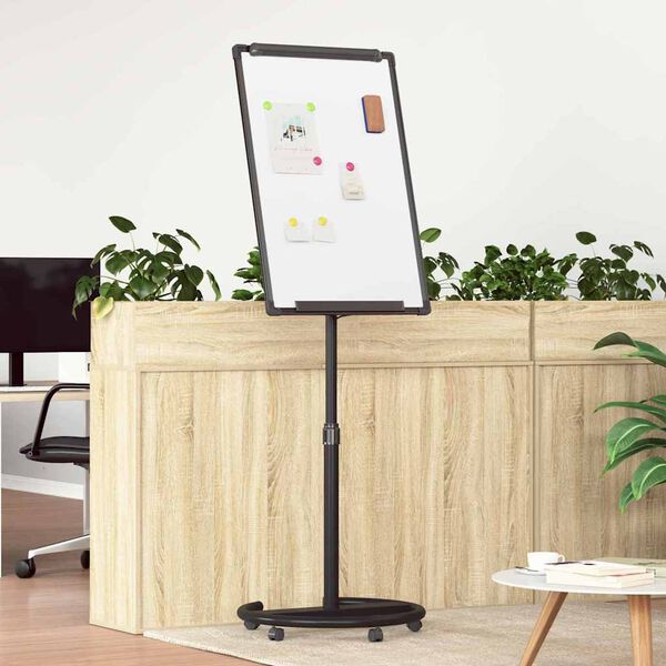 vidaXL Tableau blanc magnétique Blanc et noir 62 x 62 x 195 cm EPS