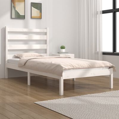 vidaXL Cadre de lit Blanc Bois de pin massif 100x200 cm