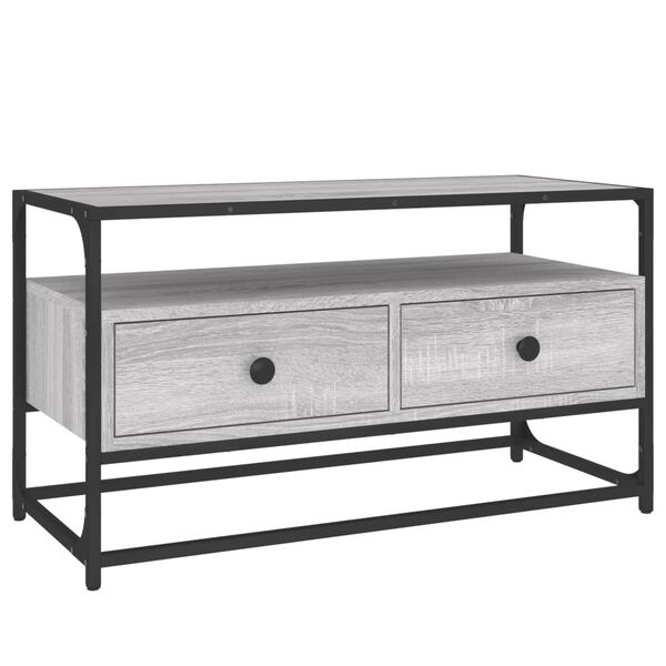 vidaXL Meuble TV sonoma gris 80x35x45 cm bois d'ing&eacute;nierie