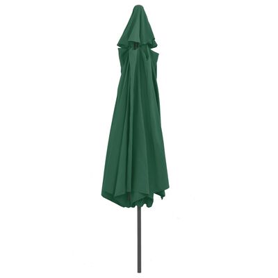 vidaXL Parasol de jardin avec mât en métal 390 cm vert