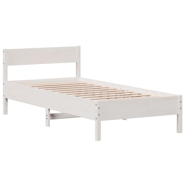 vidaXL Cadre de lit sans matelas blanc 90x190 cm bois de pin massif