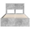 vidaXL Cadre de lit Gris B&eacute;ton 135 x 190 cm Bois de pin massif