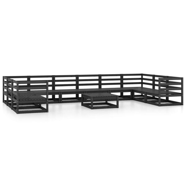 vidaXL Salon de jardin 11 pcs bois de pin massif