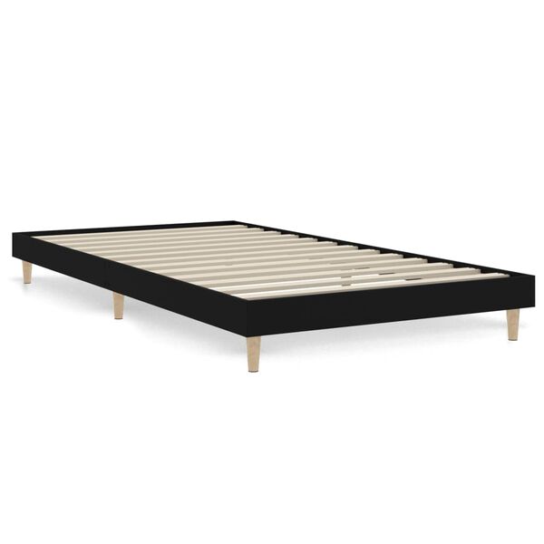 vidaXL Cadre de lit sans matelas noir 90x190 cm bois ingénierie