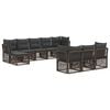 vidaXL Ensemble de canap&eacute; de jardin 10 pc 10 place Gris polyrotin