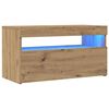 vidaXL Meubles TV avec lumi&egrave;res LED 2 pcs ch&ecirc;ne artisanal